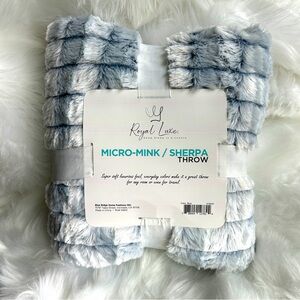 NWT HUGE Micro-Mink Sherpa Throw Reversible 50 x 60 OKEO TEX